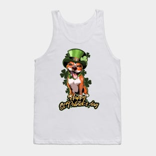 Pit Bull St Patricks Day Cute Leprechaun Dog Tank Top